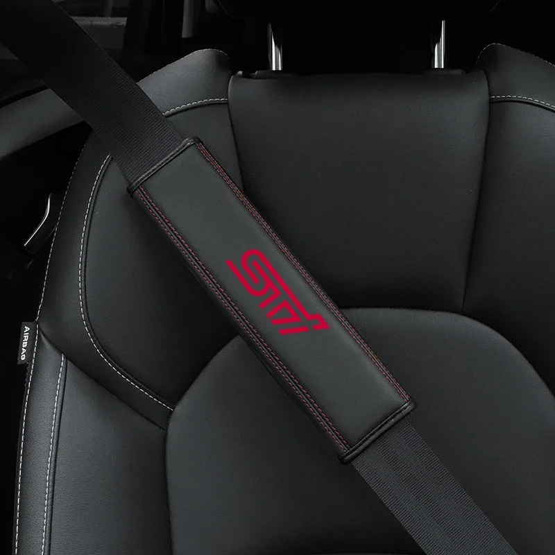 

For Subaru Impreza Legacy WRX STI BRZ Forester Levorg XV Outback 1pc Cowhide Car Interior Seat Belt Protector Cover Accessories