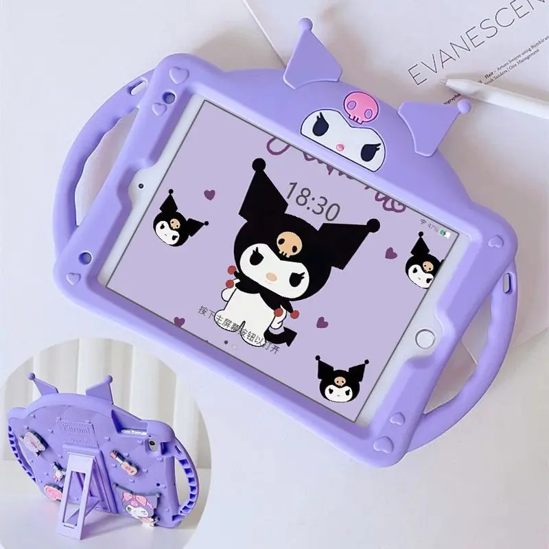 

Anime Sanrio Ipad Protective Case Kuromi Accessories Cute Kawaii Silicone Apply Ipadairpro Mini Anti-Fall Toys for Girls Gift