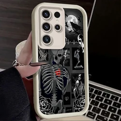 Stylish Artistic Heart Skull Phone Case - Unique Design Protective Cover - S22 (1)