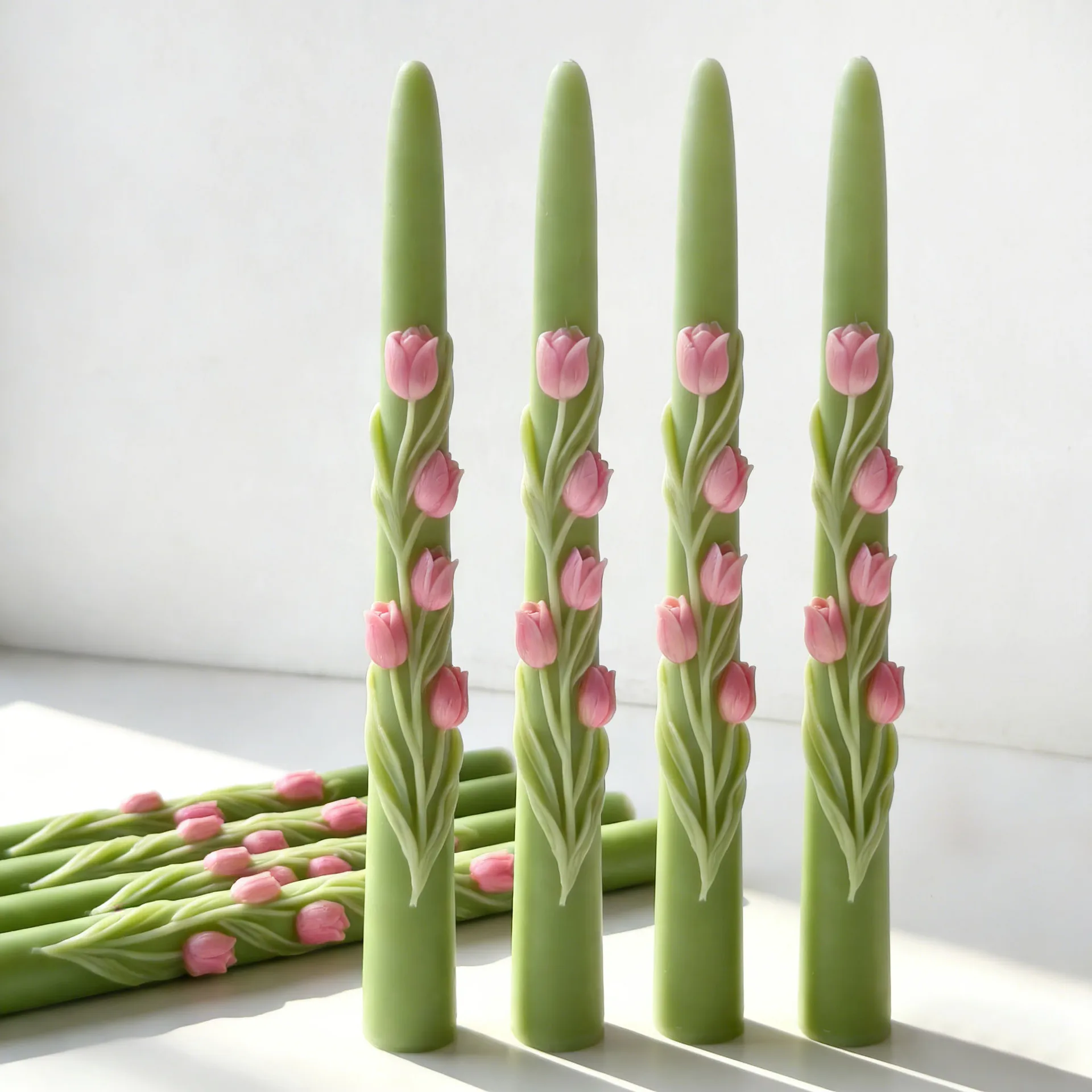 3D 롱 스템 팔레놉시스 난초 꽃무늬 실리콘 몰드 DIY 석고 왁스 레진 캔들 홀더 홈데코 선물용