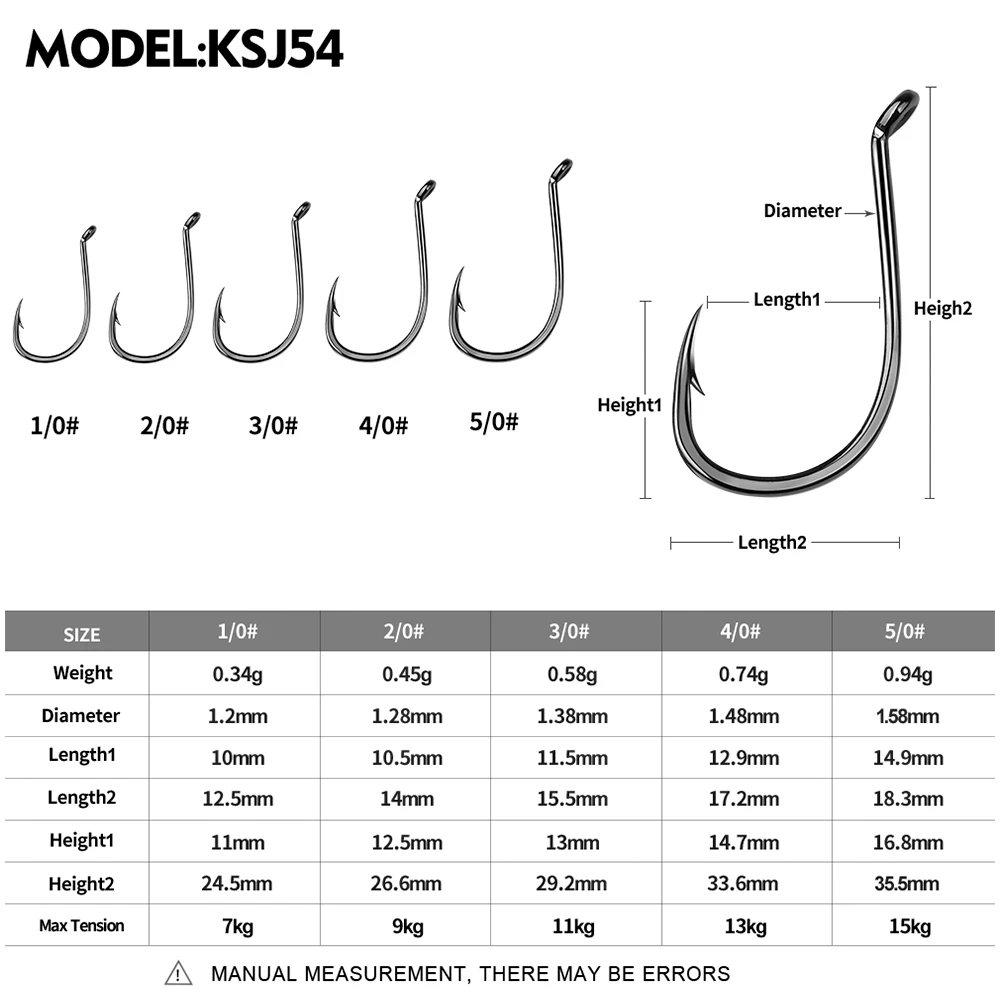 PROBEROS 20PCS Octopus Sport Circle Hooks 1/0-2/0-3/0-4/0-5/0# Single  Fishing Hooks Offset Barbed Fishhook Fishing Accessories