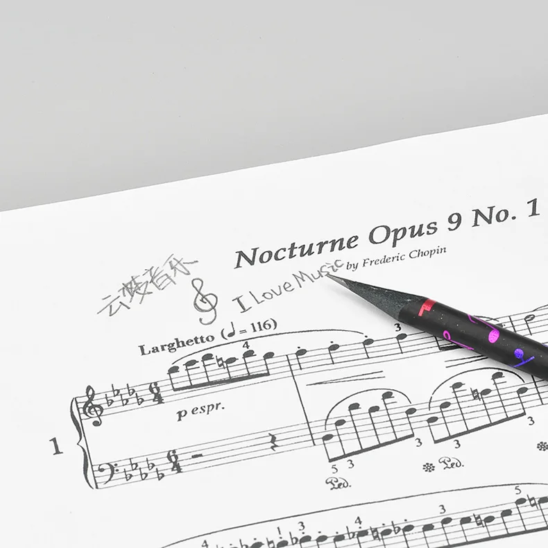 Bunte Musiknoten Blackwood Bleistift Student Geschenk Musik Briefpapier Violinschlüssel Bleistiftbox Niedliche Bleistifte für die Schule Bleistiftset – Detail 7