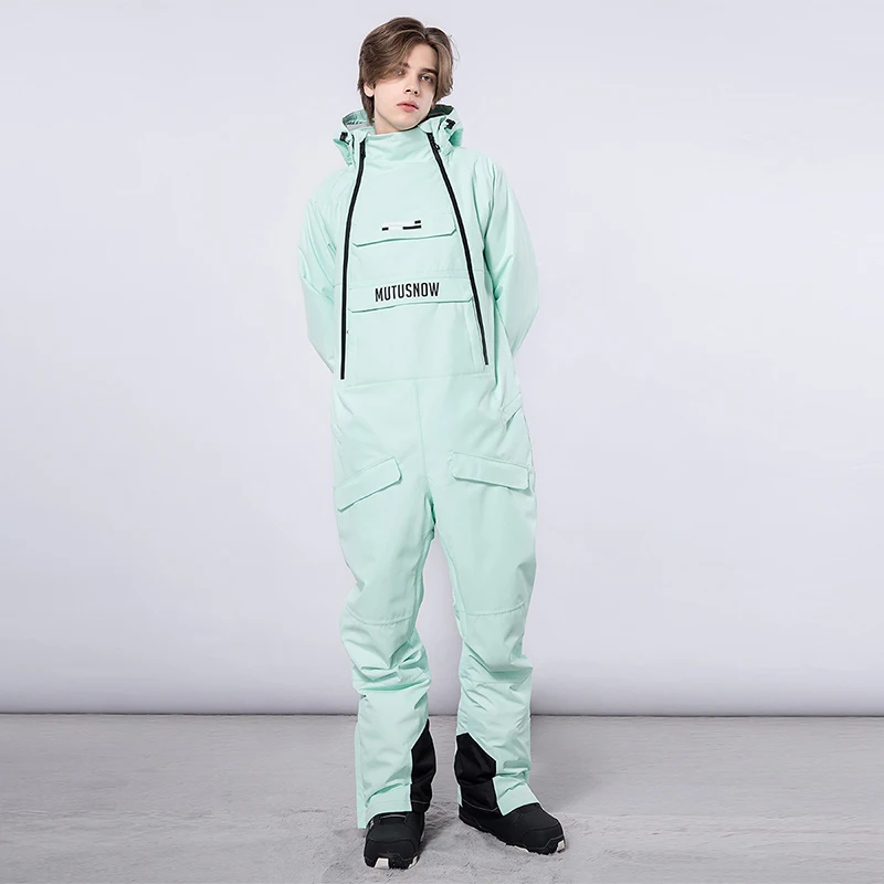 One-Piece Ski Suit Women Outdoor Snowboard Jacket Men Warm Skiing Set Wind Proof Waterproof Jumpsuits Overalls Winter Clothing