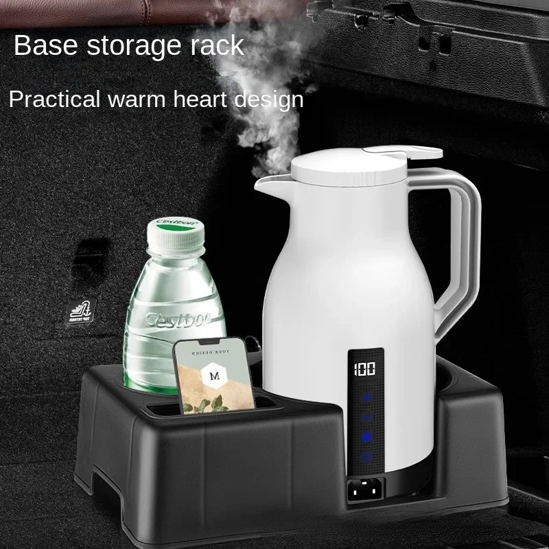 12V 24V 220V Car Water Boiling Electric Kettle Trucks with Quick Boiling and Insulation Fast Heating Car Electric Kettle 1000ML 3