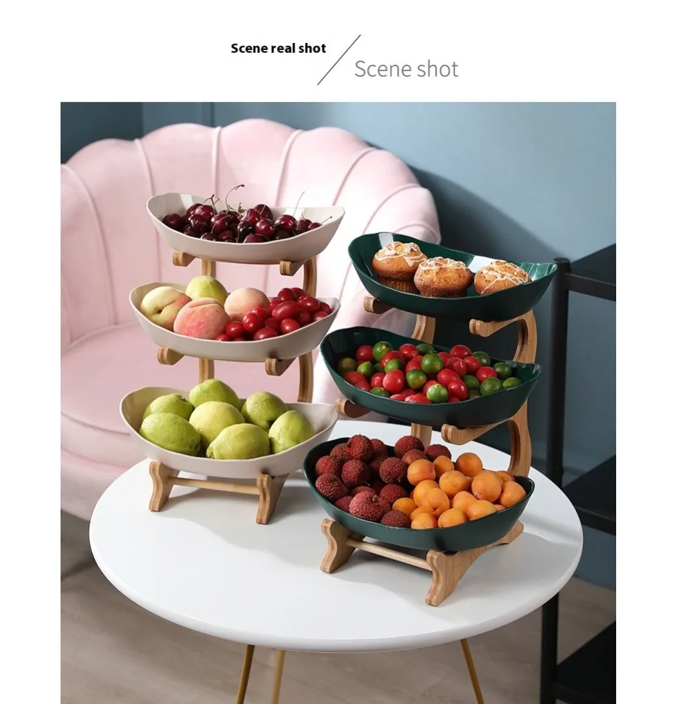 Three Layer Table Plates Dinnerware Snack Candy Cake Stand Salad Bowl