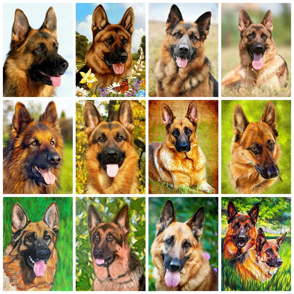 5D Diamond Painting Dog German Shepherd Diy Diamond Embroidery Animal Dog Rhinestones Art Mosaic Cross Stitch Kit Home Decor