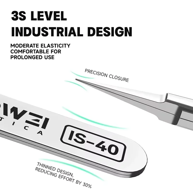 Luowei IS-40 Non-magnetic Tweezers Pointed Micrometer IC Tweezers Anti-adsorption Precision Electronic Component Flying Wire
