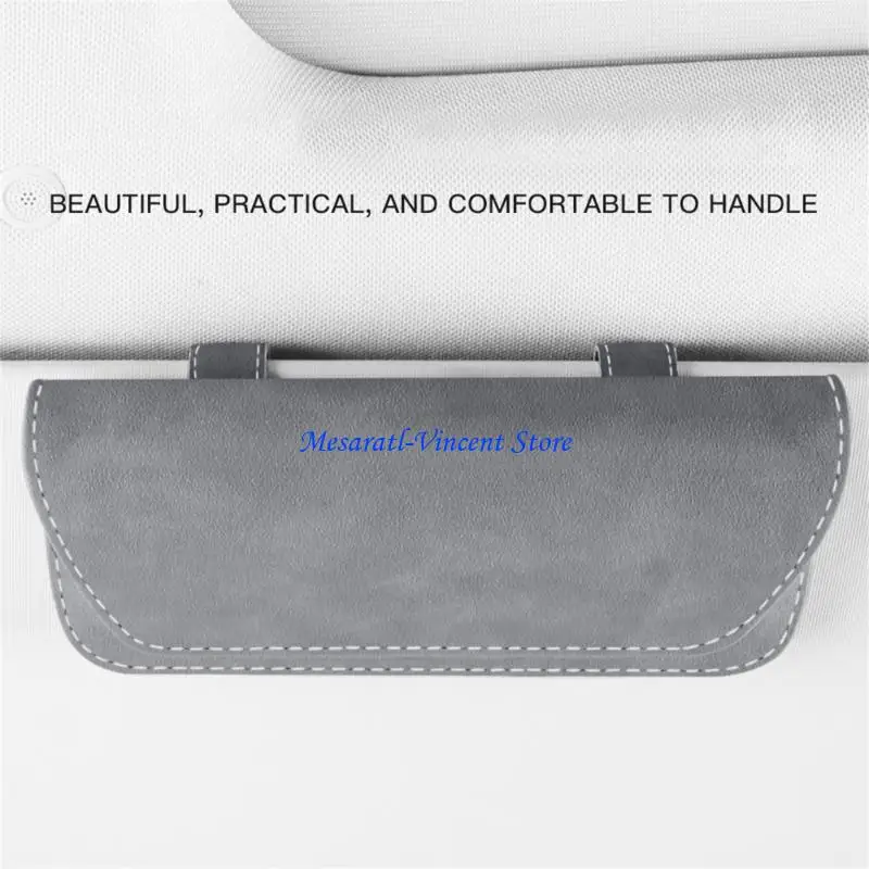 A70F Universal Auto Leder Sonnenbrille Brillenetui Sonnenblende Aufbewahrungstasche – Detail 7