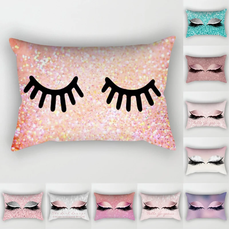 Personalized Eyelash Throw Pillowcase Lash Polyester Cushion Cover Home Decorative Pillow Cases Sofa Decor Pillow Cover