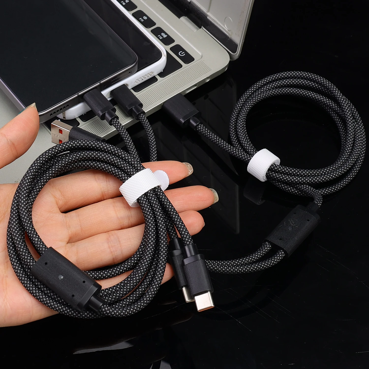 Super Fast 100W USB A to Dual Type-C Charging and Data Splitter Cable