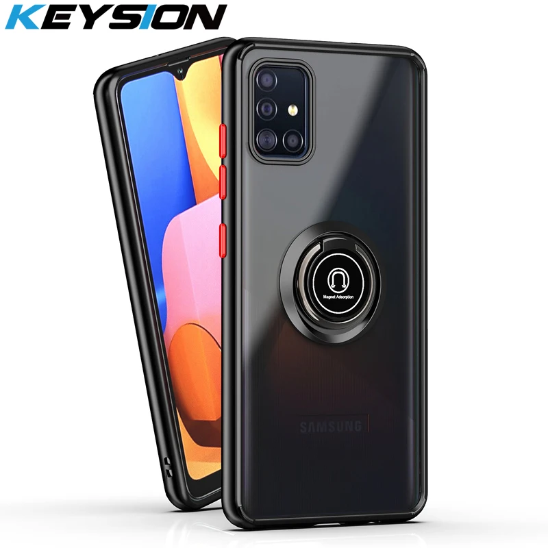 KEYSION Fashion matt ümbris Samsung A71 A51 5G A31 läbipaistev rõngasalus Põrutuskindel telefoni kate Galaxy M51 M31S jaoks _voghion.com