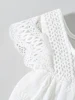Summer Girl Baby Bodysuit 0-18M Newborn Solid Color Jumpsuit Infant Lace Hollow Embroidery Floral One Piece Baby Clothing 3