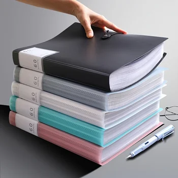 Cartella portadocumenti A4 da 60 tasche Materiale PP ad alta trasparenza Organizzazione Conservazione documenti di prova Ideale per l'uso in ufficio scolastico domestico