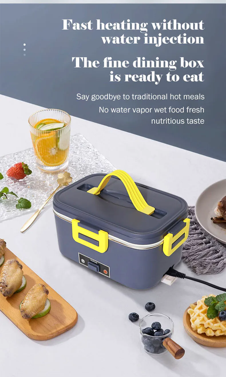 Description Picture 4 of itemNew 80W Car Electric Lunch Box Portable Heating Water Free Heating Insulated Lunch Box Household Car Electric Lunch Box.