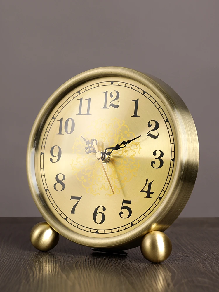 Mini Orologio Da Tavolo Vintage In Metallo, Dipinto A Mano, Silenzioso, 8,9 Cm, Per Soggiorno