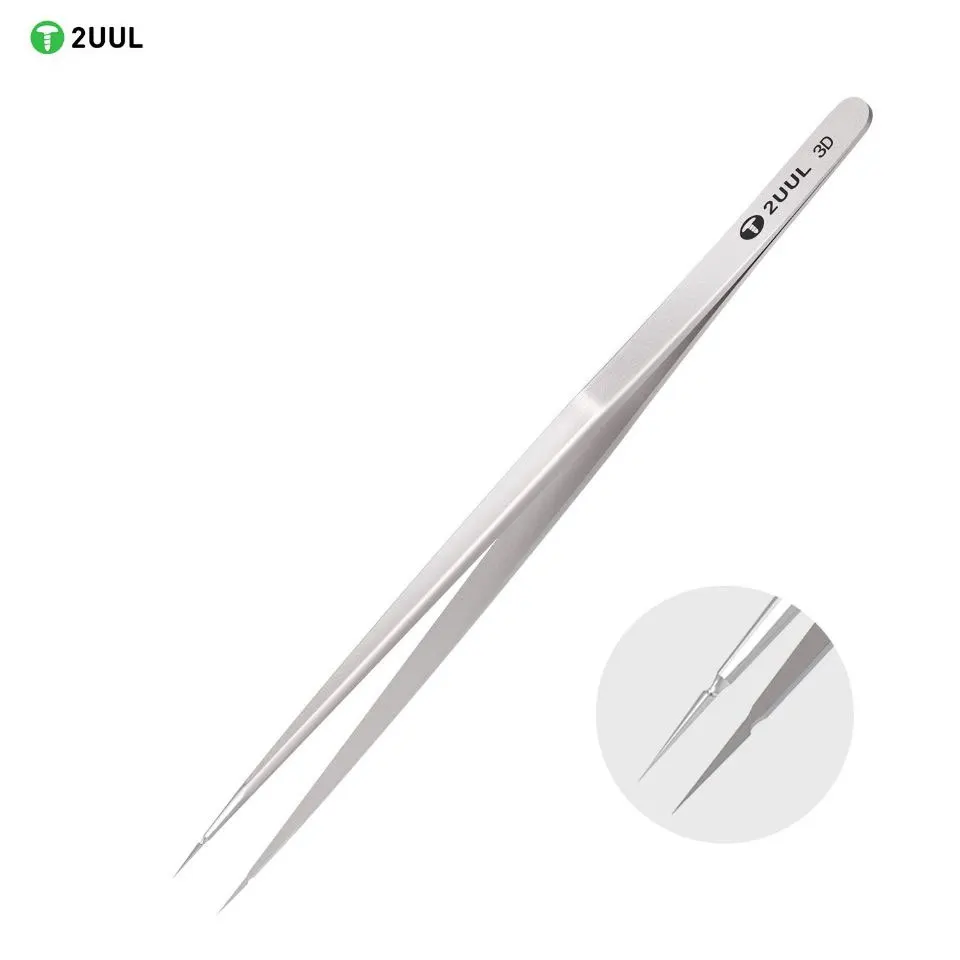 2UUL 3D Hand Finish Tweezer High Precision Sharp Flying Line Super Hard Forceps For Planting Tin IC Micro Repair
