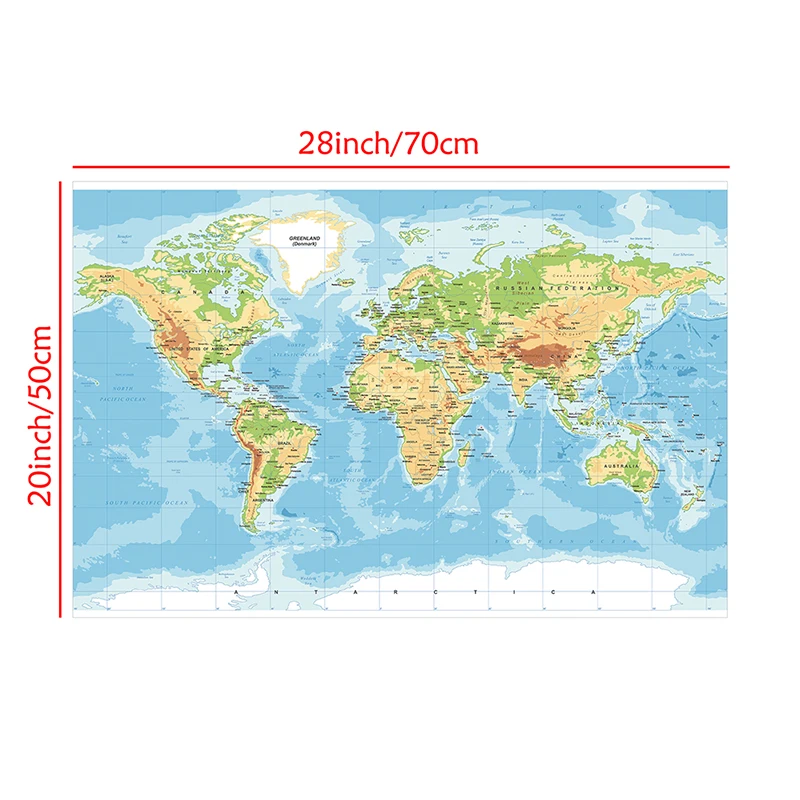Рисунок 3 - Топография мира 70*50 см