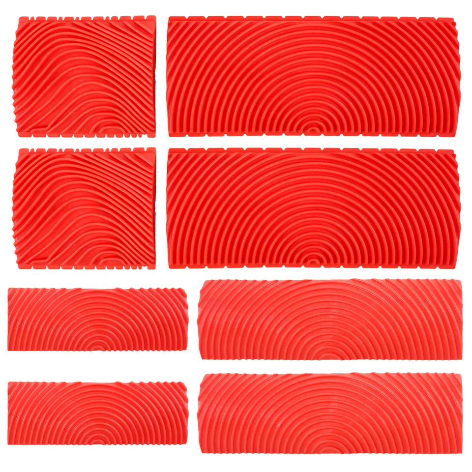 8Pcs Wood Grain Tool Kit Rubber Wood Graining Tool Reusable Grain Pattern Painting Tool Wood Grain Texture Wall Painting Tool