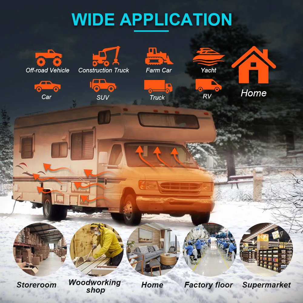 Portable Bluetooth Diesel Heater for Trucks, RVs & Indoor Use | 8KW Power | Multi-Voltage