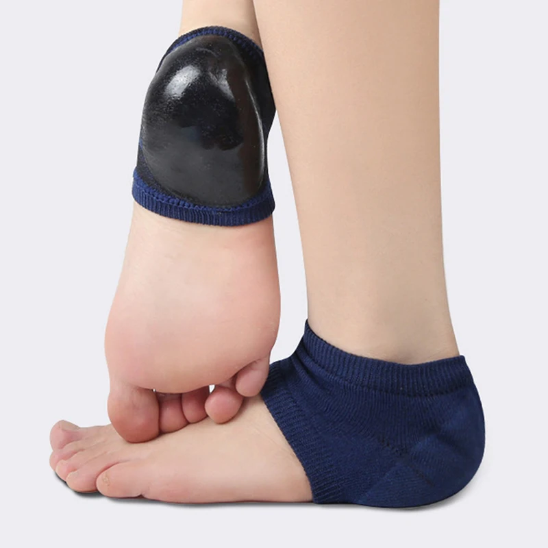 Gel Silikon Fersen schutz Ärmel Fersen polster Fersen schalen Planta rfasziitis Unterstützung Füße Pflege Hautre parat ur kissen Halb hofsocken – Detail 7