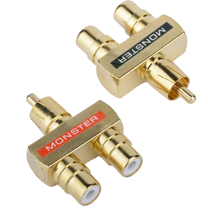 

1 RCA Male To 2 RCA Female Gold-plated Copper AV Audio RCA One In Two One Male and Two Females Adapters