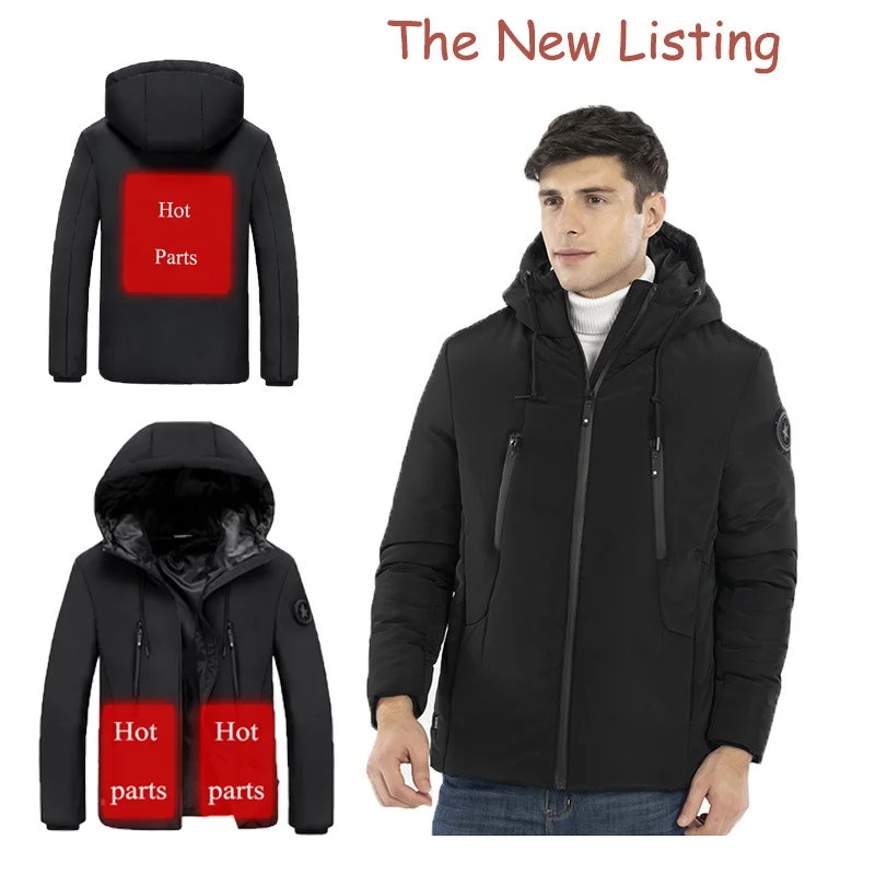

Men's Usb Heated Jacket Windproof Winter Back And Front Heating Jacket Thermal Outdoor Wear Winter Warm Coat Riding Fishing Top