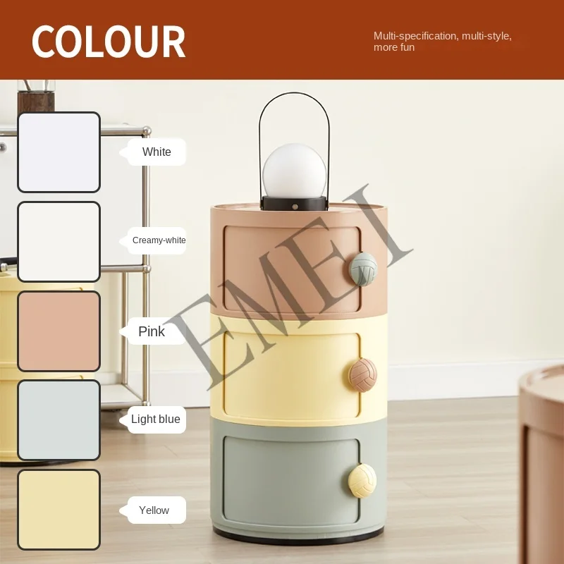 Nordic children's bedside table round household simple creative bedroom storage cabinet Internet celebrity ins small cabinet