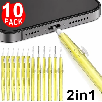 Kit di Pulizia Retrattile 2-in-1 per Altoparlanti e Porte di Ricarica di Cellulari, Set di Pulizia per iPhone 17, Samsung, Auricolari, Spazzola per la Pulizia