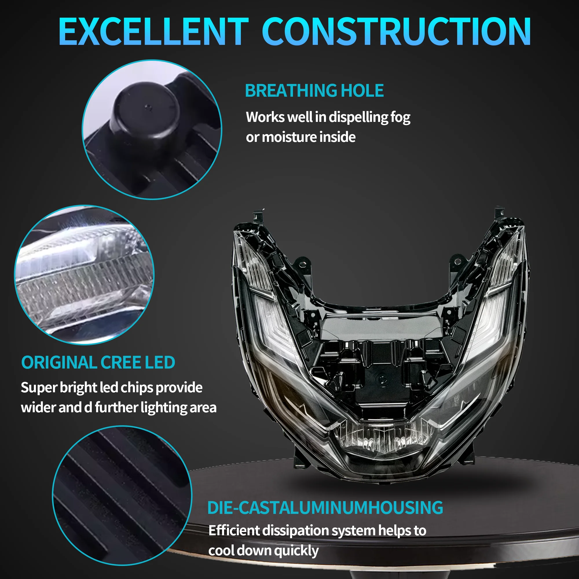 Phare Avant LED Pour PCX125/150/160 (2021-2024) - Projecteur Puissant, Montage Facile, Look Moderne - 9