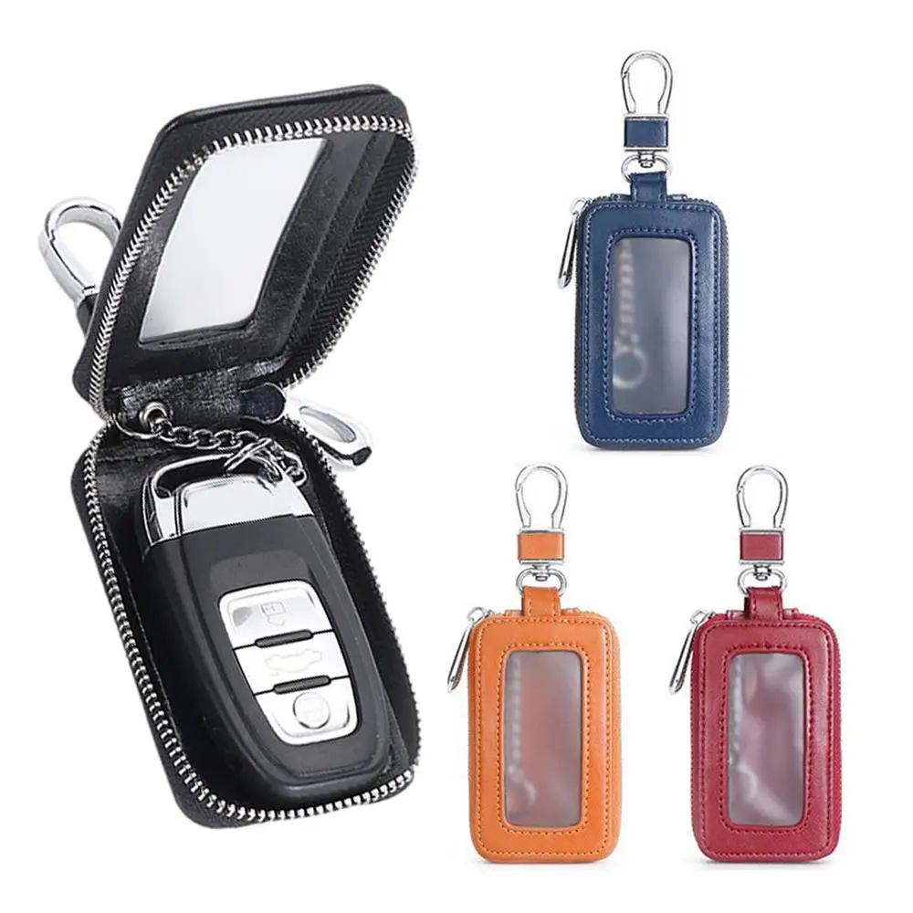 Autos chl üssel etui Schlüssels chutz Smart Schlüssel anhänger Münz halter Metall haken und Schlüssel ring Brieftasche Reiß verschluss Retro-Tasche für Auto Remote Schlüssel anhänger – Detail 1