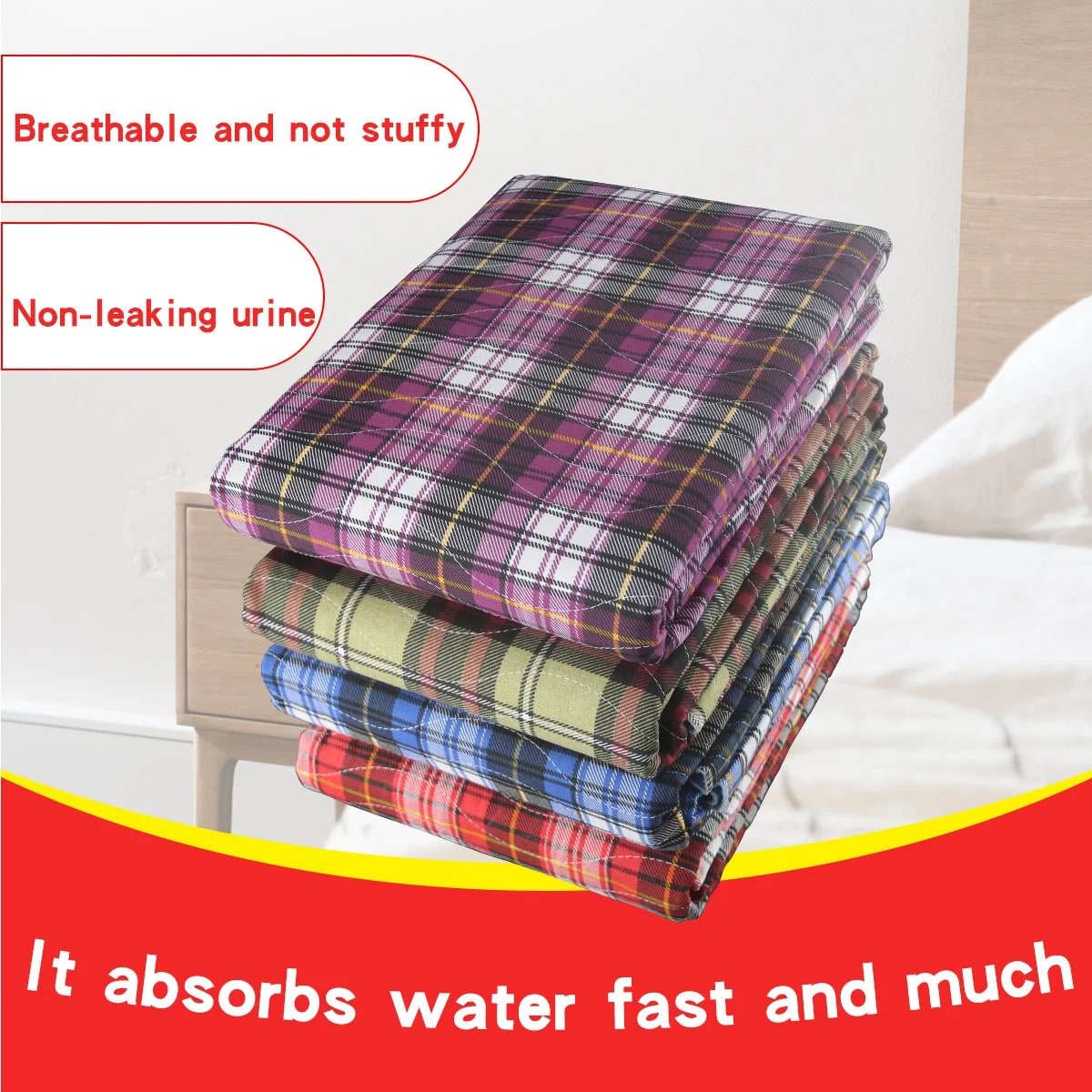 Adult Urinary Pad Reusable Polyester Diaper Elderly  Changing Pad Disabled Mattress Washable Waterproof Nursing Pad Breathable 3