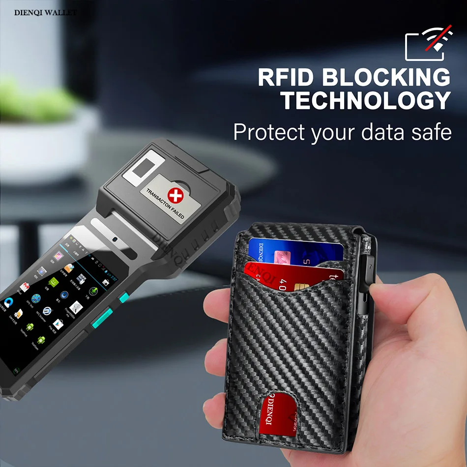 Rfid Slim Thin Mini Men Wallets Money Bag Anti Theft Credit Card Holder Wallet Minimalist Carbon Fiber Cardholder Purse Carteras 3
