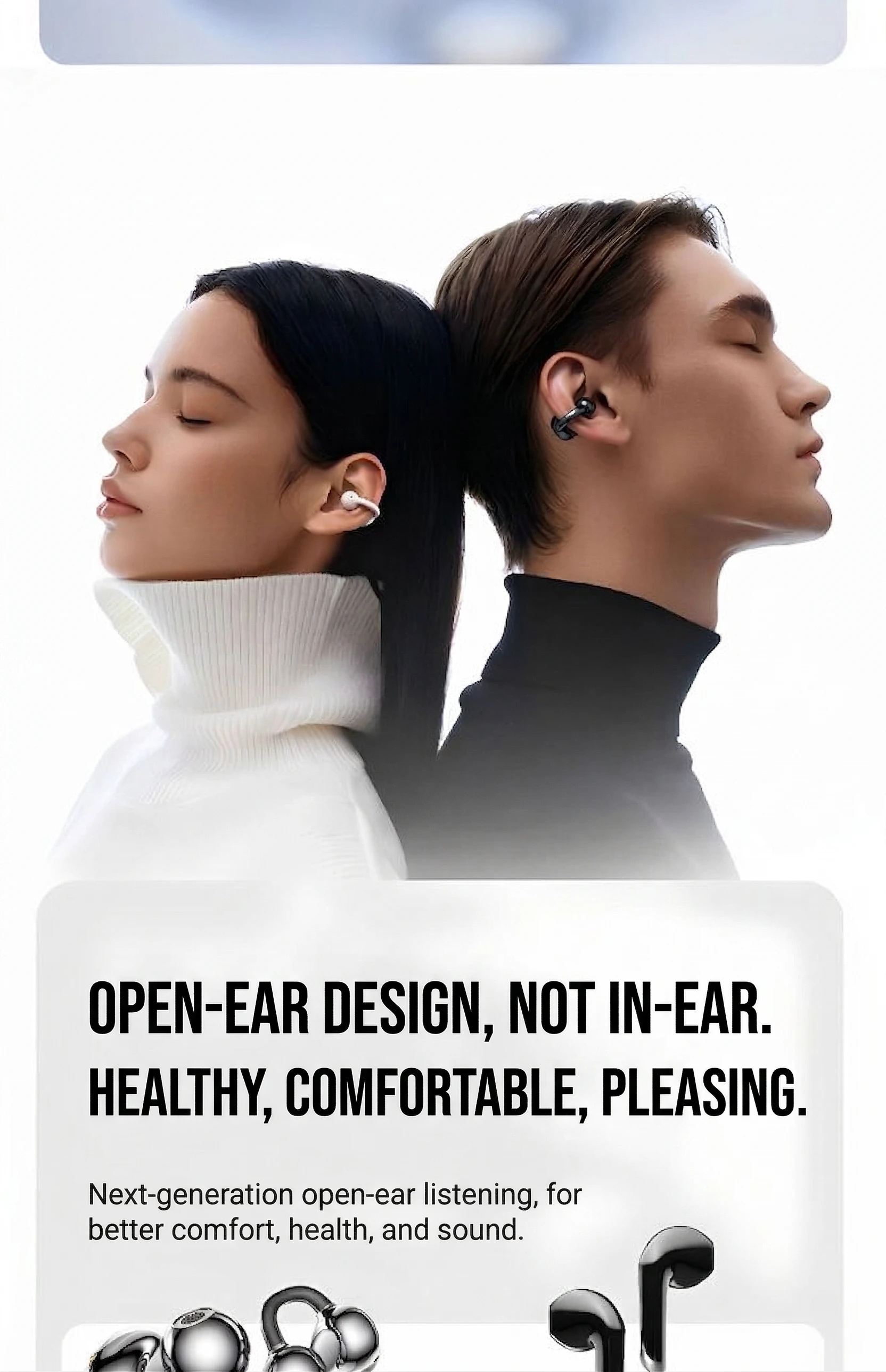 Orone Cp1 Open Ear Wireless Earbuds Bluetooth Clip On Sports Headphones_voghion.com