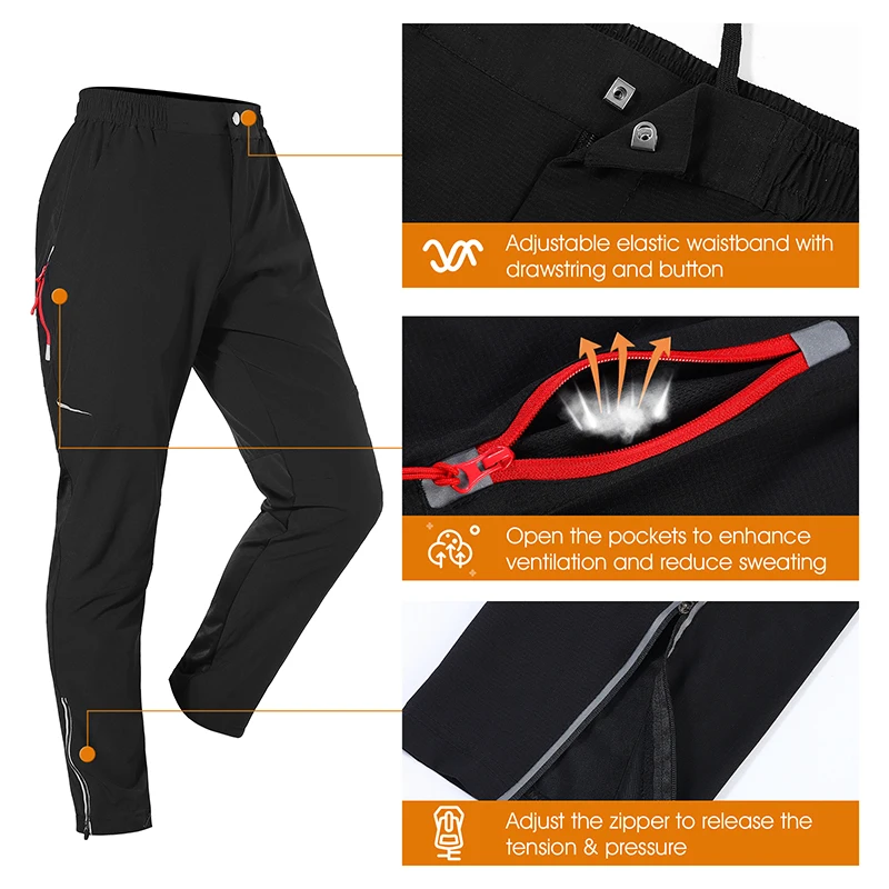 Spring Summer Cycling Pants Men Women Breathable Bicycle Trousers Ciclismo Reflective Outdoor Running Fishing Sports Pants