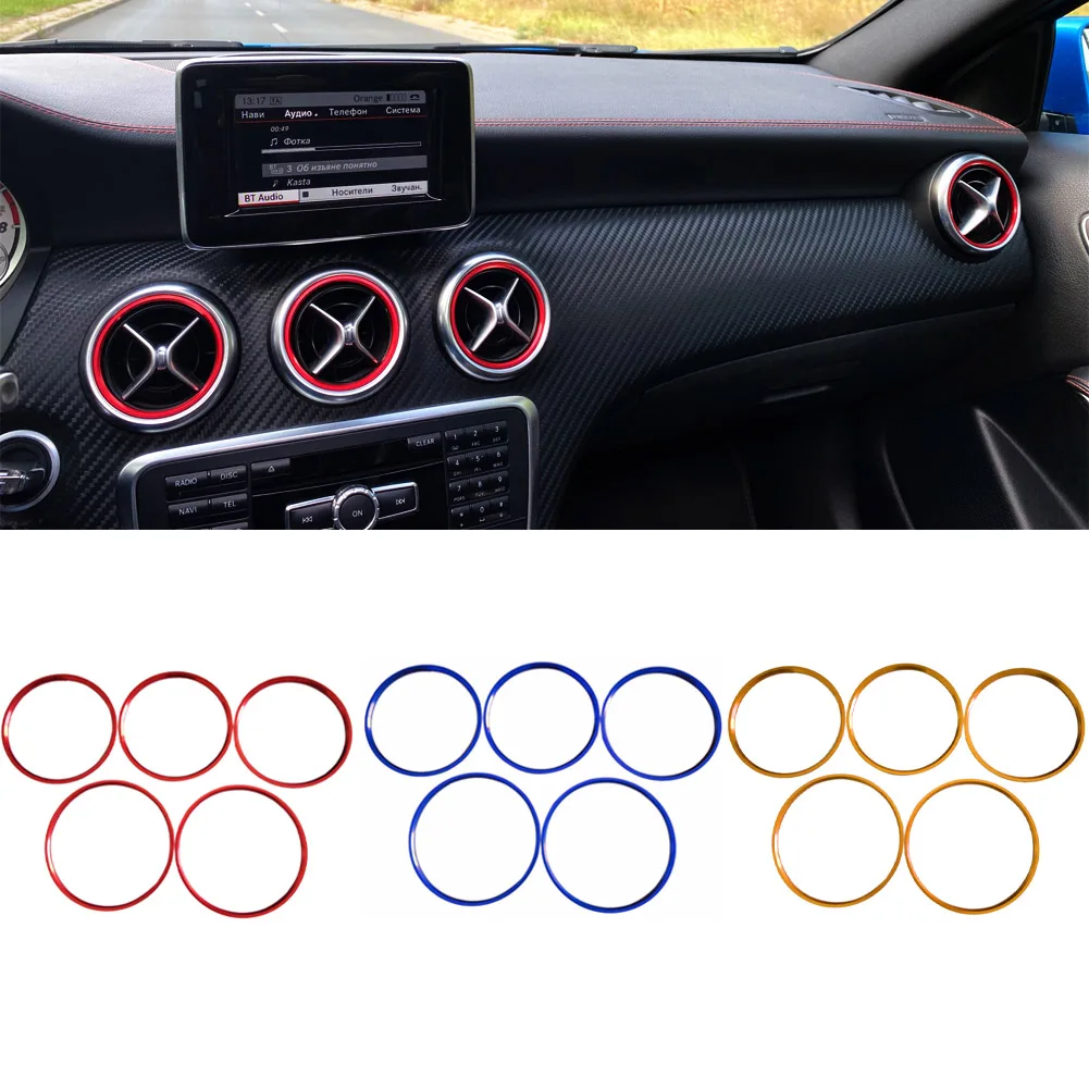 Air Conditioner Vent Outlet Ring Trim 5Pcs/Set For Mercedes Benz A B GLA CLA Class W176 W246 C117 X156 AMG 2012-air conditioner trim