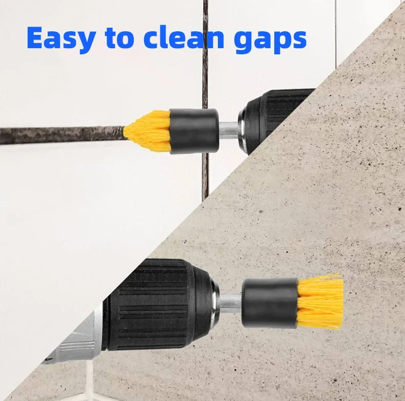 EAFC Electric Scrubber Brush Drill Brush Kit Power Drills Scrubber Brush For Car Wash Cleaning Tires Brush For Car Accessories 5