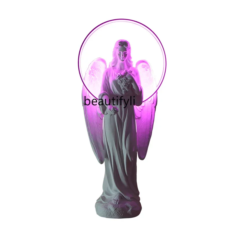 

GRP Sculpture Club Luminous Decoration European Xi Plaster Statue Angel
