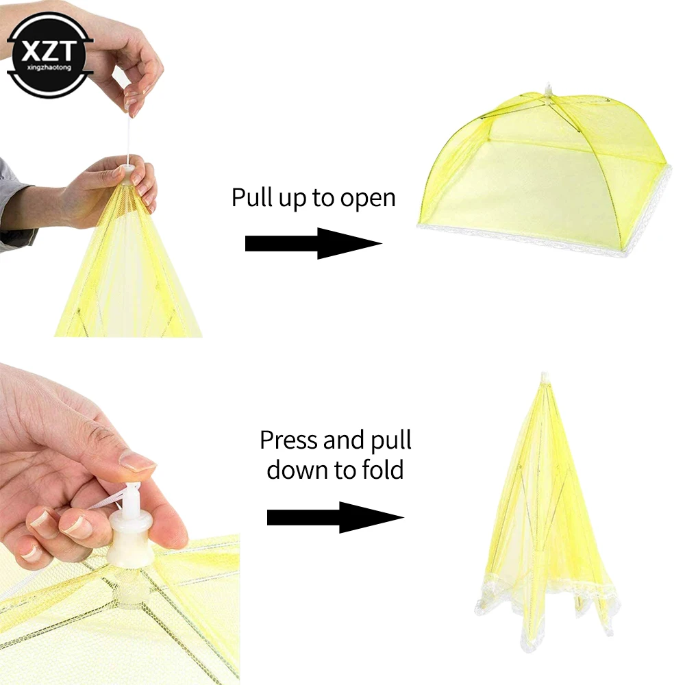 Food Covers Mesh Foldable Kitchen Anti-Fly Mosquito Tent Dome Net Umbrella Picnic Protect Dish Cover