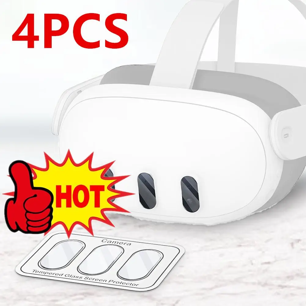 4PCS Tempered Film For Meta Quest 3 Head Unit Host Tempered Film HD Translucent Oleophobic Tempered Glass Protective Film