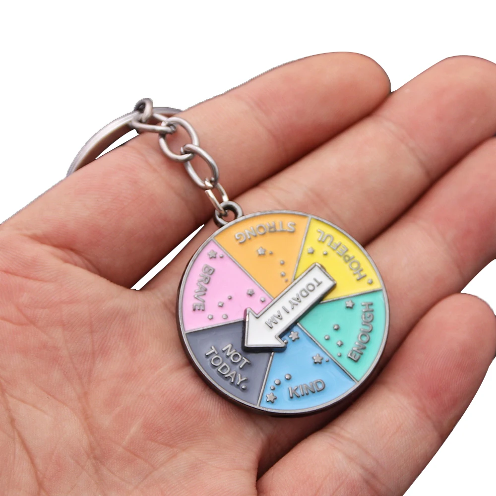 ColorWheelKeychainEnamelSpinningNoveltyRotatablePalette