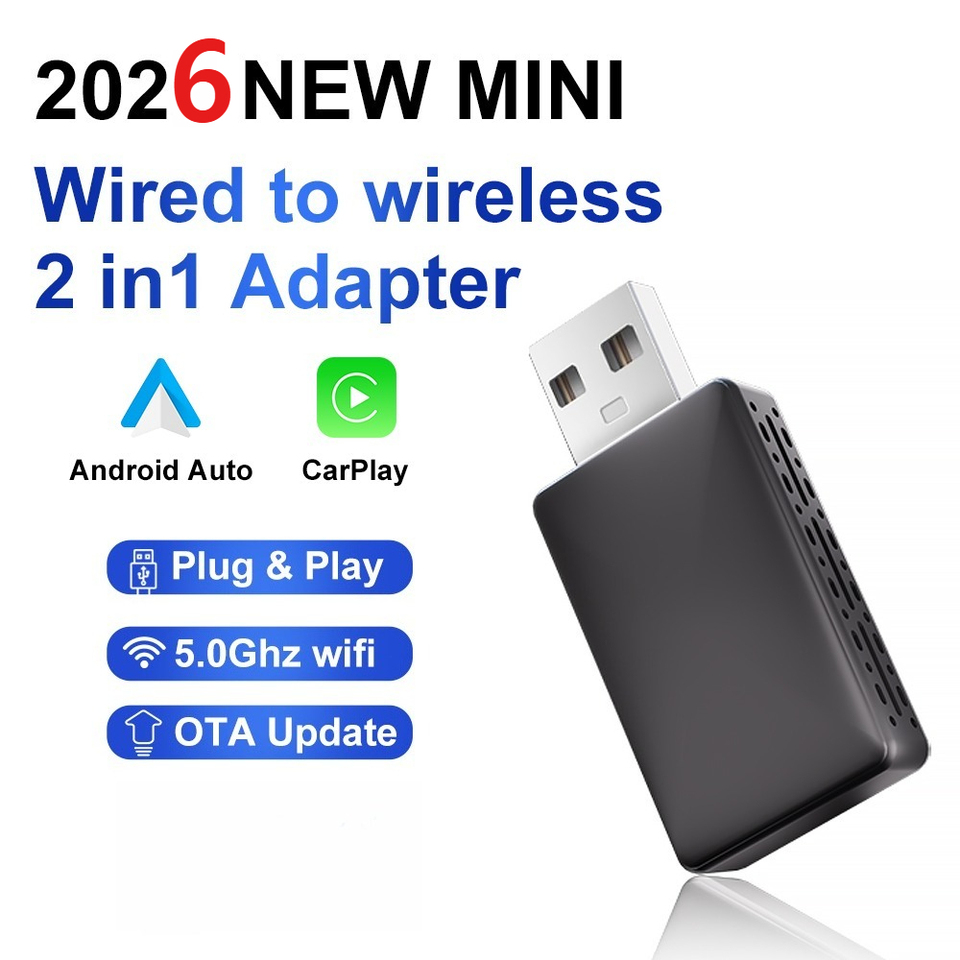 FLIXIVI 2in1 Wireless CarPlay Adapter Wired to Wireless Dongle for Apple & Android Auto Plug and Play Wireless CarPlay for Cars
