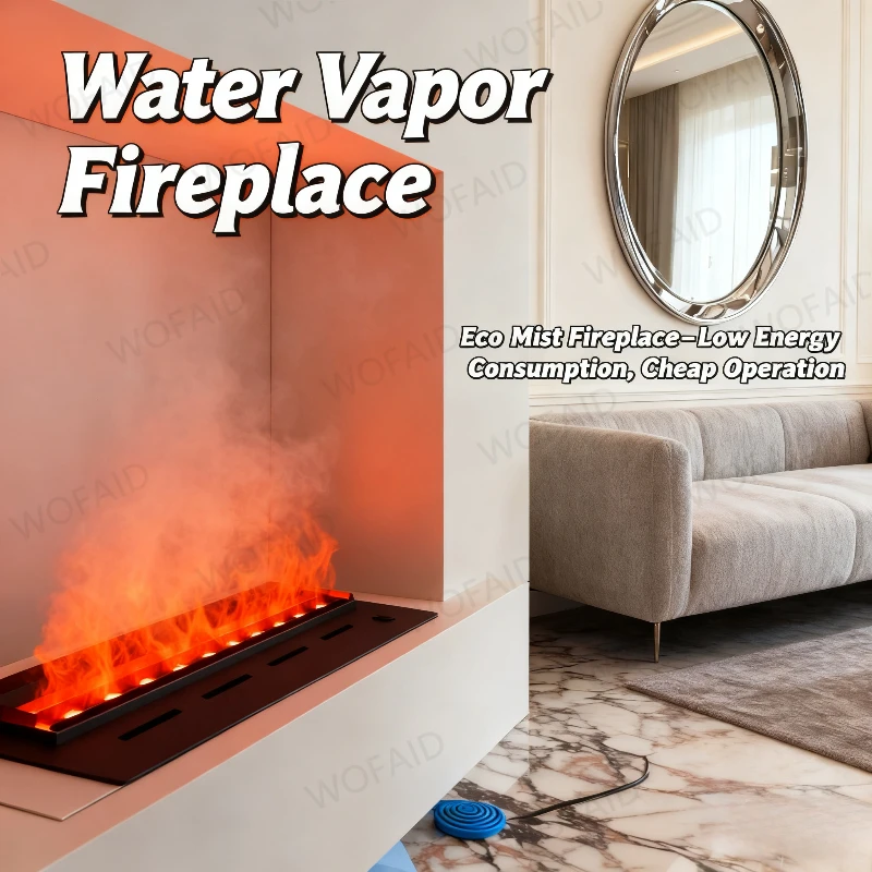 เตาผิงไฟฟ้าราคาถูกที่สุดสำหรับห้องนั่งเล่น, เครื่องเพิ่มความชื้นในอากาศพร้อมเปลวไฟเสมือนจริงแบบละอองน้ำ, ไม่ต้องใช้ฟืน, ไม่สร้างควัน 1
