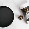 Round Black White Decorative Tray Storage Organizer ABS Tray Fruit Perfume Cosmetic Tray Home Decor Plates Simple Storage Plate 2