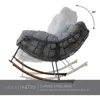 Royal Rocking Chairs, Coated Outdoor Rocking Recliner Chair Set of  with Cushion for Front Porch Garden Patio Backyard 5