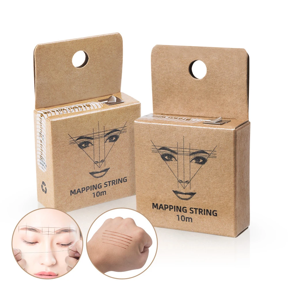 5 Colors Tattoo Thread Eyebrow Marker Thread Tattoo Brows Ruler Auxiliary Line Drawing Ink Positioning Mapping Line Box