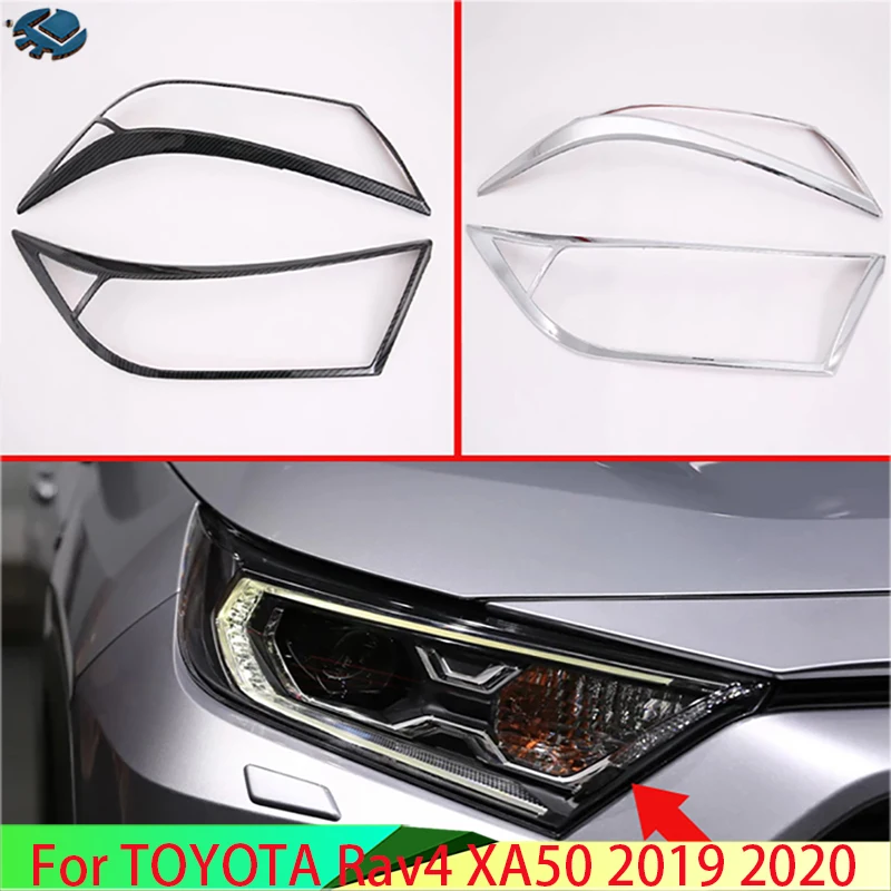 

Декоративные аксессуары для TOYOTA Rav4 (XA50) 2019-2024, передняя Передняя передняя фара, крышка фары, отделка, молдинговая рамка, Стайлинг автомобиля