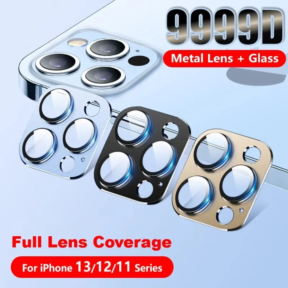 Full Cover Camera Lens Protector For Iphone 13 Pro Max 12 Mini Tempered Glass For Iphone 11 12 Pro Max Metal Camera Protector - Mobile Phone Camera Protectors - AliExpress
