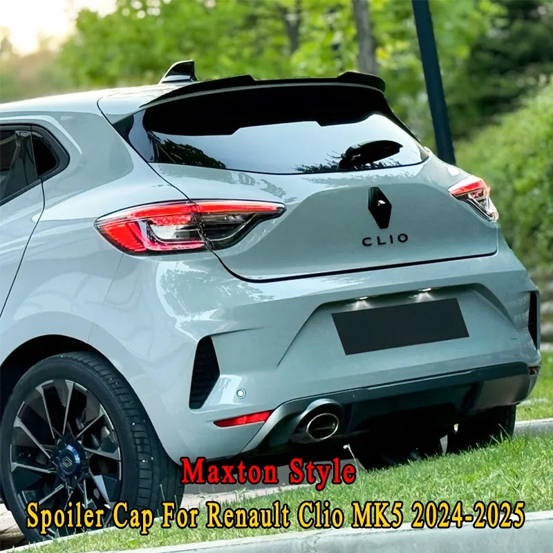 Maxton Style Rear Spoiler Cap For Renault Clio MK5 LCI 2023-2025 Car Rear Trunk Roof Lip Spoiler Splitter Wing Tuning Bodykit