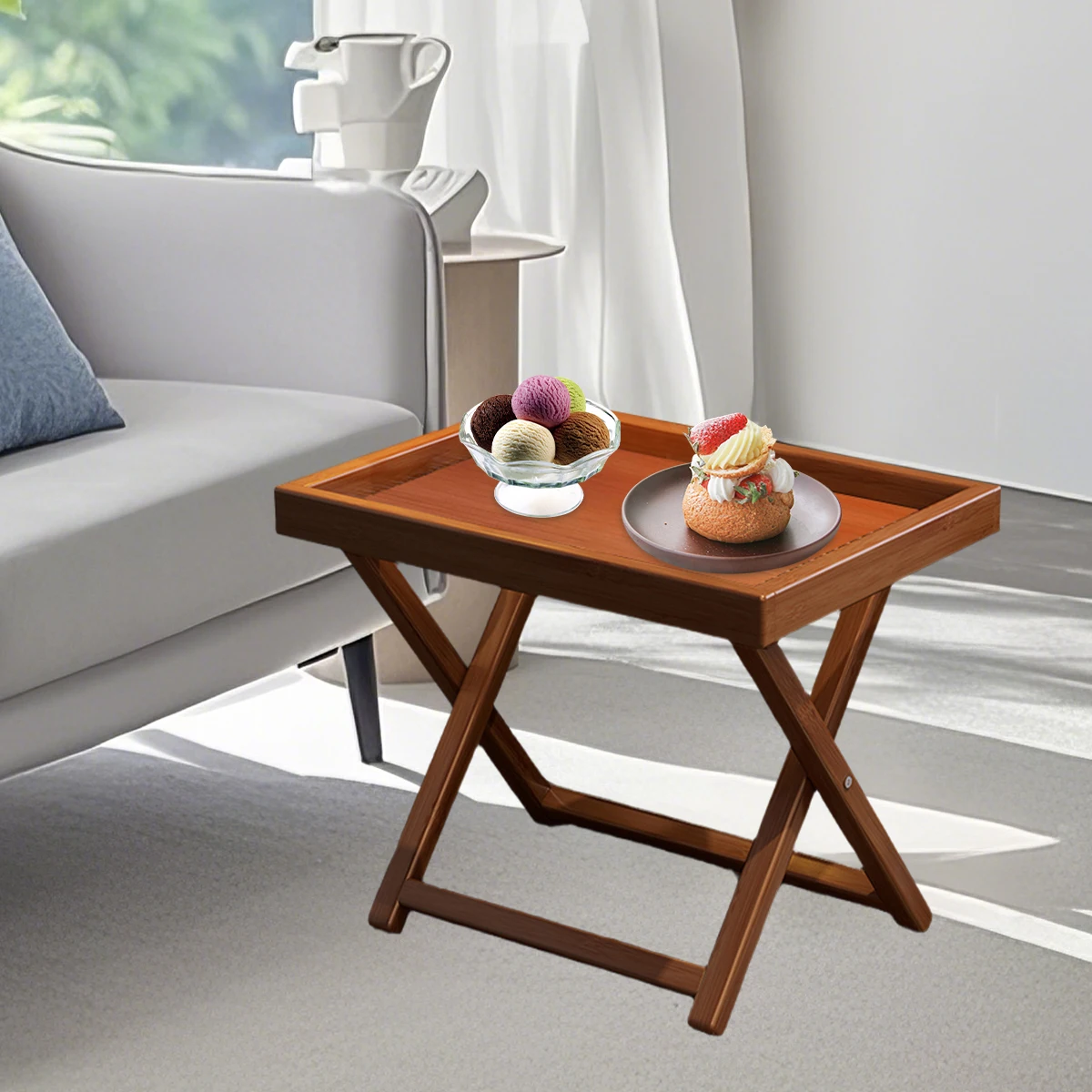 Bamboo Folding Side Table 1