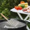 Stainless Steel BBQ Tools with Rustproof Square Grilling Grid Sausage Roller Rack Easy To Clean Party Camping Sausage Tools 5